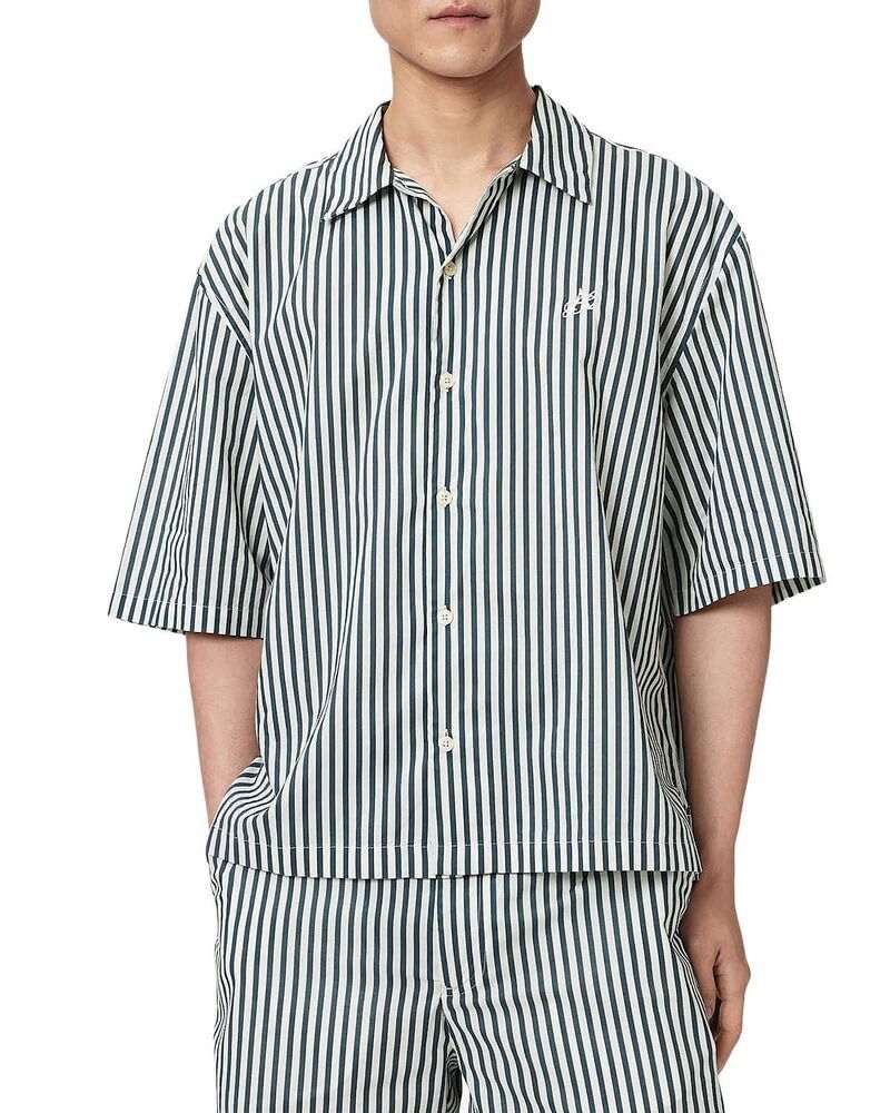 オールセインツ メンズ トップス シャツ ALLSAINTS Chopin Short Sleeve Shirt BlueWhite ホワイト