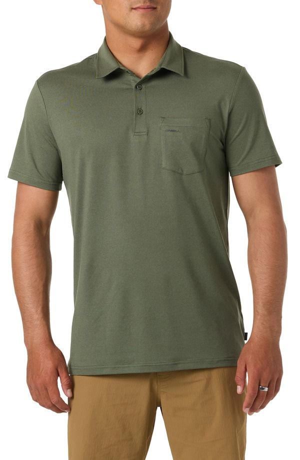オニール メンズ トップス ポロシャツ ONeill TRVLR UPF Performance Polo Heather Dark Olive ヘザー