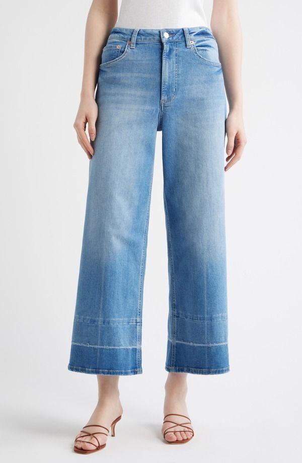 レイルズ レディース ボトムス カジュアルパンツ ワイドレッグ ハイウエスト ジーンズ Rails Getty High Waist Crop Wide Leg Jeans Independence