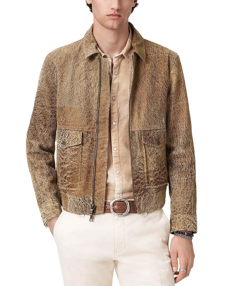 ジョンバルベイトス メンズ アウター ジャケット・ブルゾン レザー John Varvatos Apollo Leather Jacket Clay Heather ヘザー