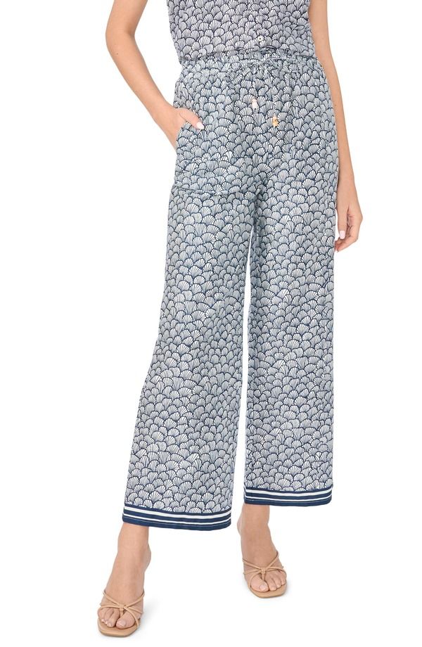 セセ レディース ボトムス レギンス プリント パンツ CeCe Border Print Pants Classic Navy ネイビー