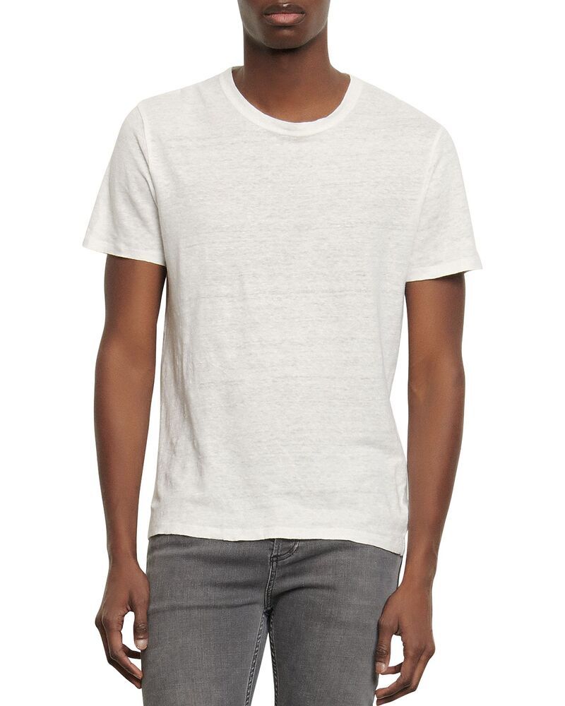 サンドロ メンズ トップス Tシャツ リネン Sandro Clash Linen Tee White ホワイト