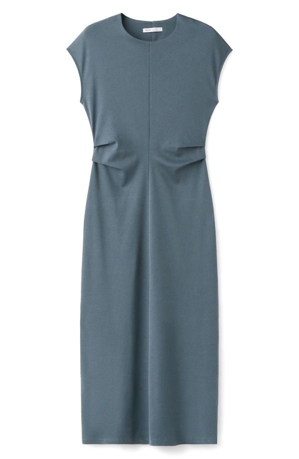マンゴ レディース トップス ワンピース ミディ コットン ジャージー MANGO Cotton Jersey Midi Dress Blue ブルー