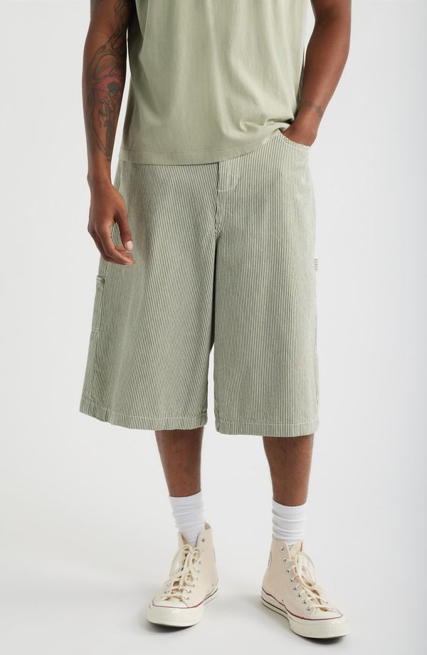 エルウッド メンズ ボトムス デニムパンツ ショートパンツ Elwood Field Pinstripe Denim Shorts Green Pinstripe グリーン