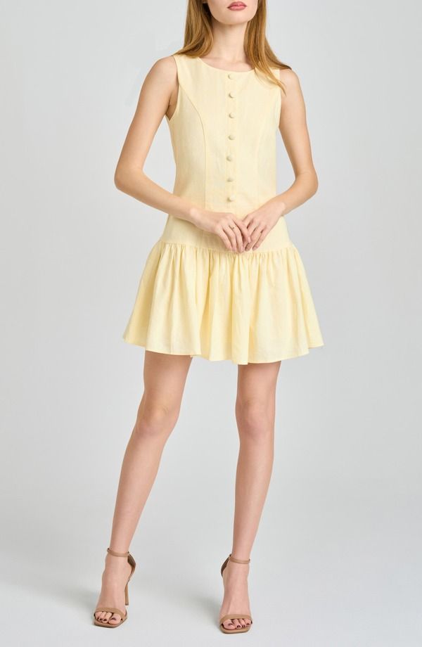 ワイフ レディース トップス ワンピース ミニ リネン WAYF Martini Linen Blend Minidress Yellow イエロー 21,226円
