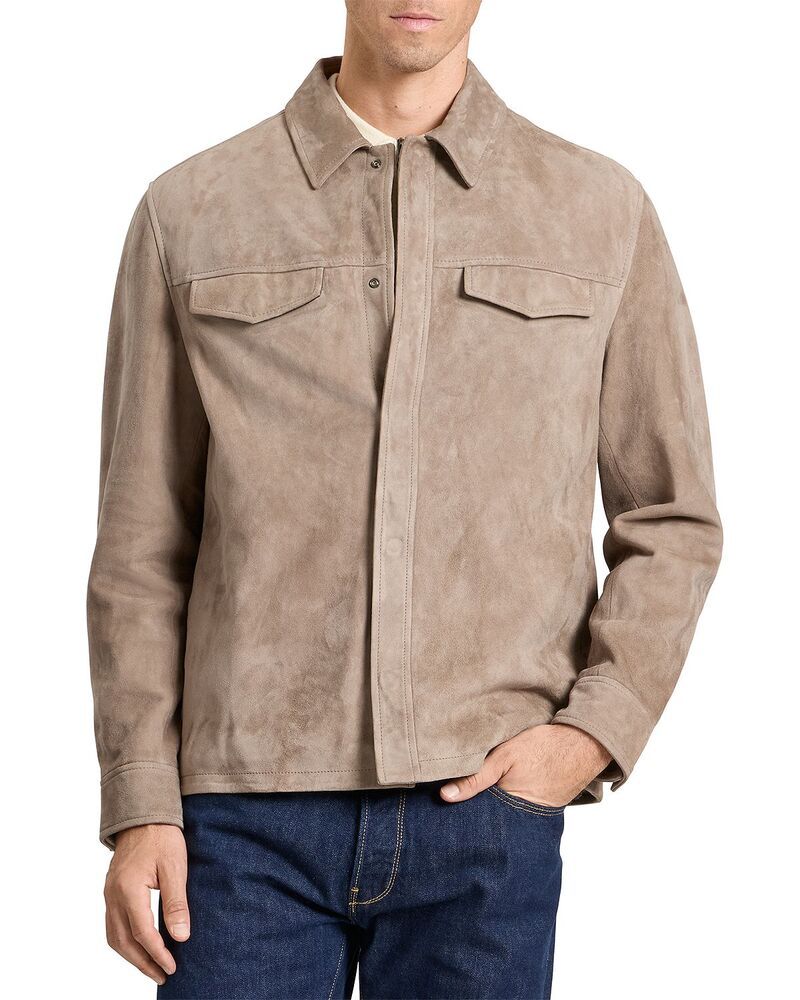 テッドベーカー メンズ アウター ジャケット・ブルゾン シャツ スエード Ted Baker Wilbur Suede Shirt Jacketaupe トープ