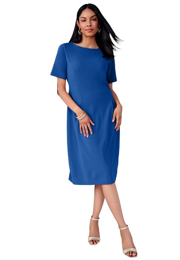 ジェシカロンドン レディース トップス ワンピース クレープ Jessica London Crepe Fit And Flare Dress Dark Sapphire サファイア