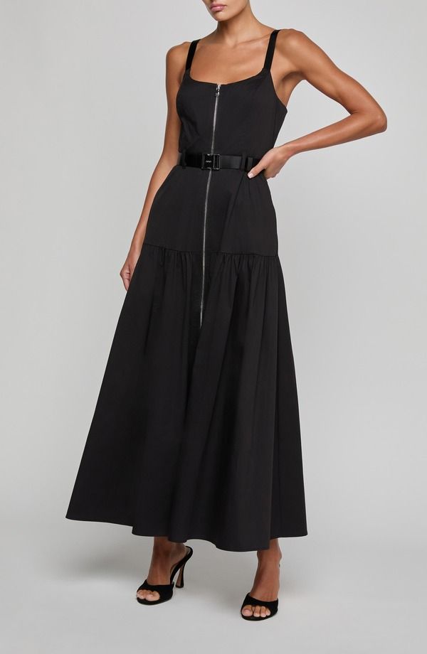 ラジャンス レディース トップス ワンピース ミディ LAGENCE Rima Belted Front Zip Midi Dress Black ブラック