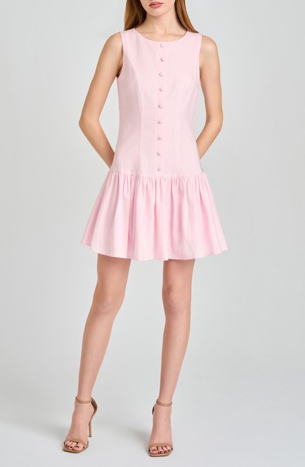 ワイフ レディース トップス ワンピース ミニ リネン WAYF Martini Linen Blend Minidress Light Pink ピンク