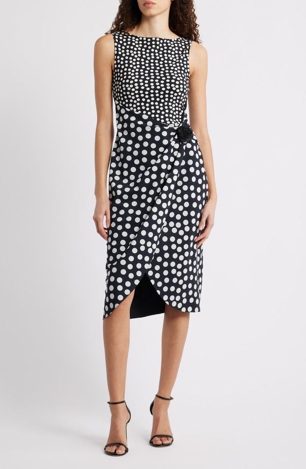 チアラ ボニ プティ ローブ レディース トップス ワンピース ドット柄 ドット Chiara Boni La Petite Robe Gekan Polka Dot Sheath Dress Bette Small Black ブラック