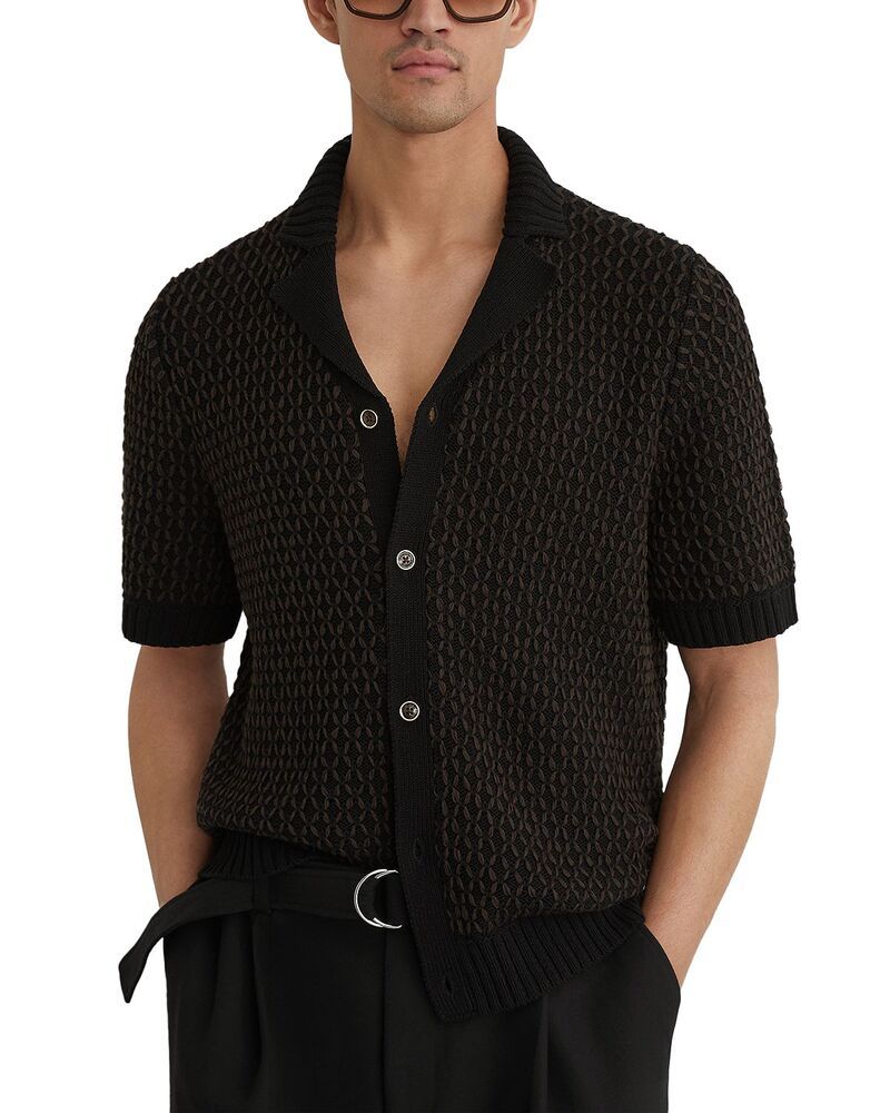 レイス メンズ トップス シャツ REISS Antonio Shirt BlackChocolate ブラック