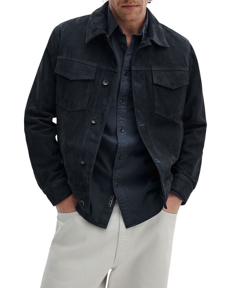 ラグアンドボーン メンズ アウター ジャケット・ブルゾン スエード rag bone Suede Trucker Jacket Navy ネイビー 145,400円