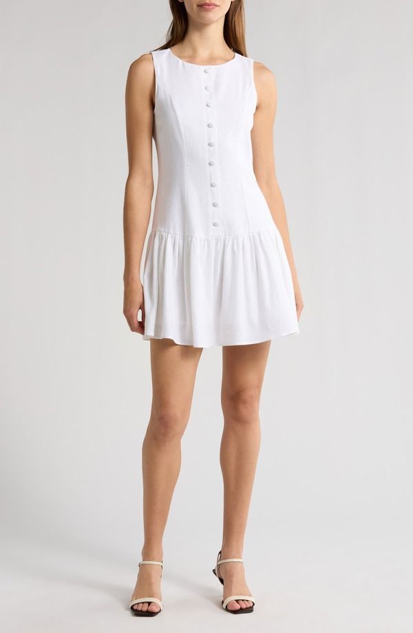 ワイフ レディース トップス ワンピース ミニ リネン WAYF Martini Linen Blend Minidress Ivory アイボリー