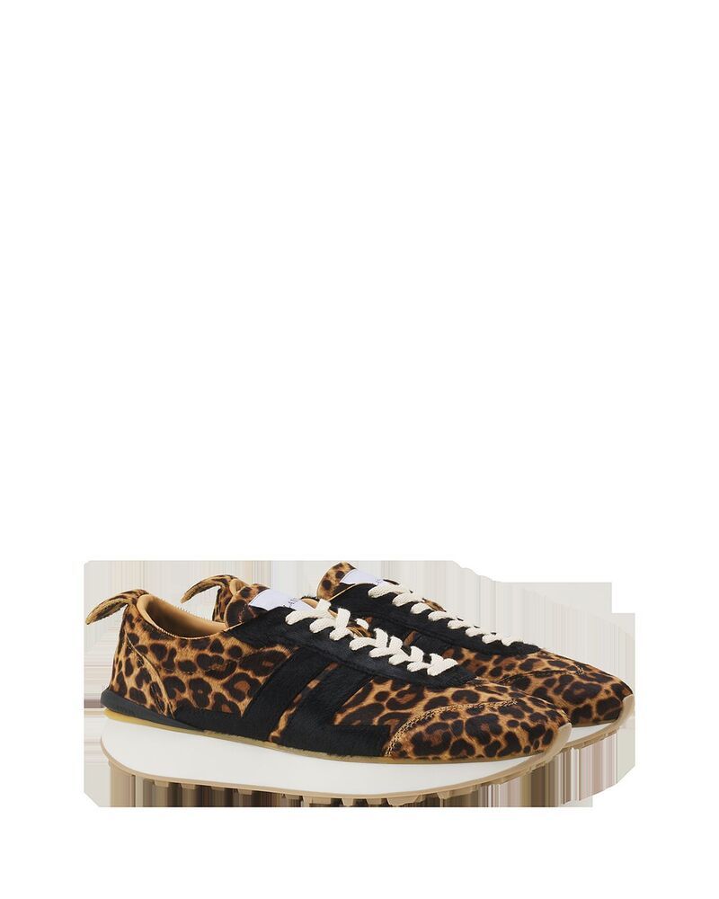 ランバン メンズ シューズ スニーカー プリント Lanvin Leopard Print Bumpr Sneakers In Pony Brown and Black Leopard Print ブラック
