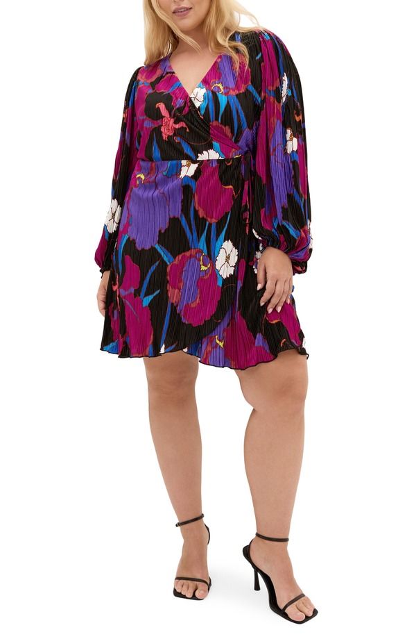 シティーシック レディース トップス ワンピース フラワー柄 プリント ミニ フラワー City Chic Kira Floral Print Wrap Minidress Wild Flower