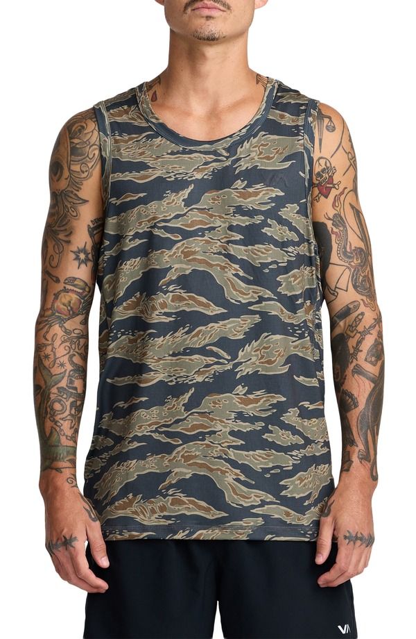ルーカ メンズ トップス シャツ RVCA Sport Ventank Tiger Camo アニマル