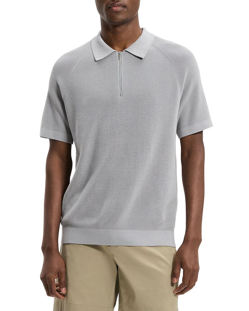 セオリー メンズ トップス ポロシャツ Theory Tactile Zipolo Shirt New Dark Vapor