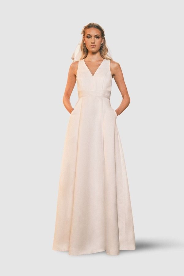 コースト レディース トップス ワンピース サテン マキシ Coast Satin Plunge Maxi Wedding Dress Ivory アイボリー