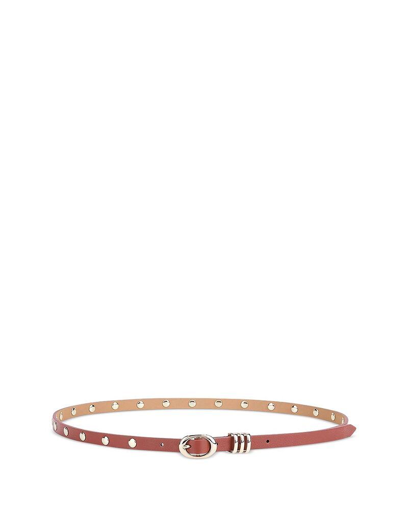 エティカ レディース アクセサリー ベルト レザー Ettika Classic Studded Skinny Leather Belt Cognac