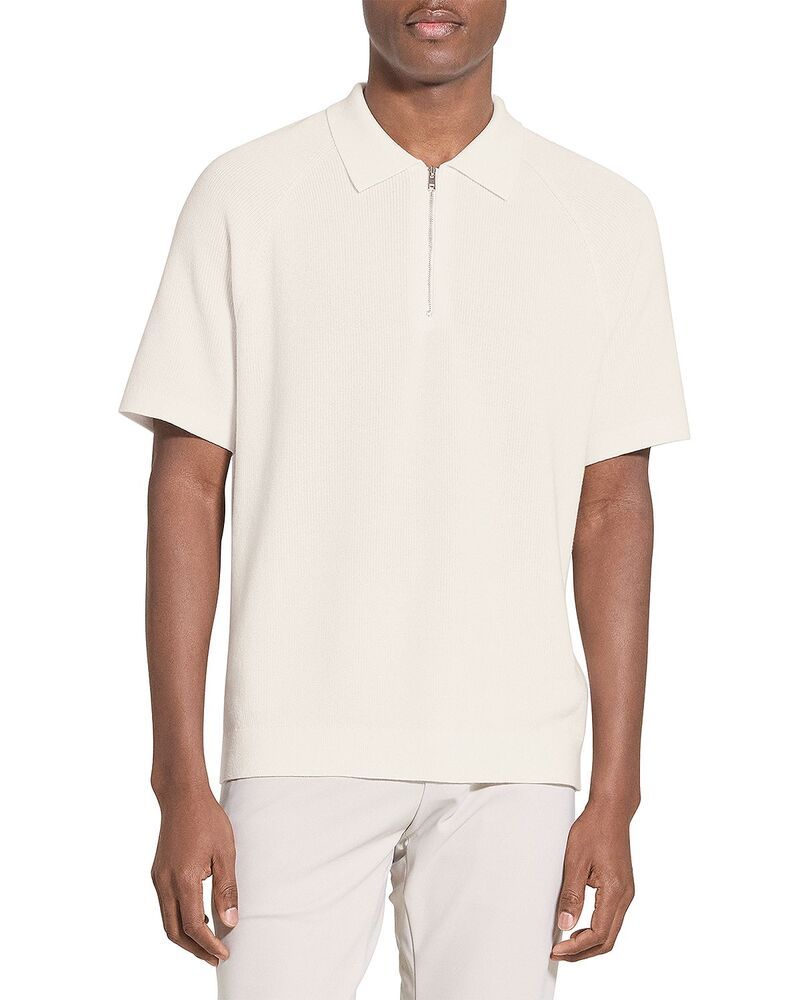 セオリー メンズ トップス ポロシャツ Theory Tactile Zipolo Shirt Winter Ivory アイボリー