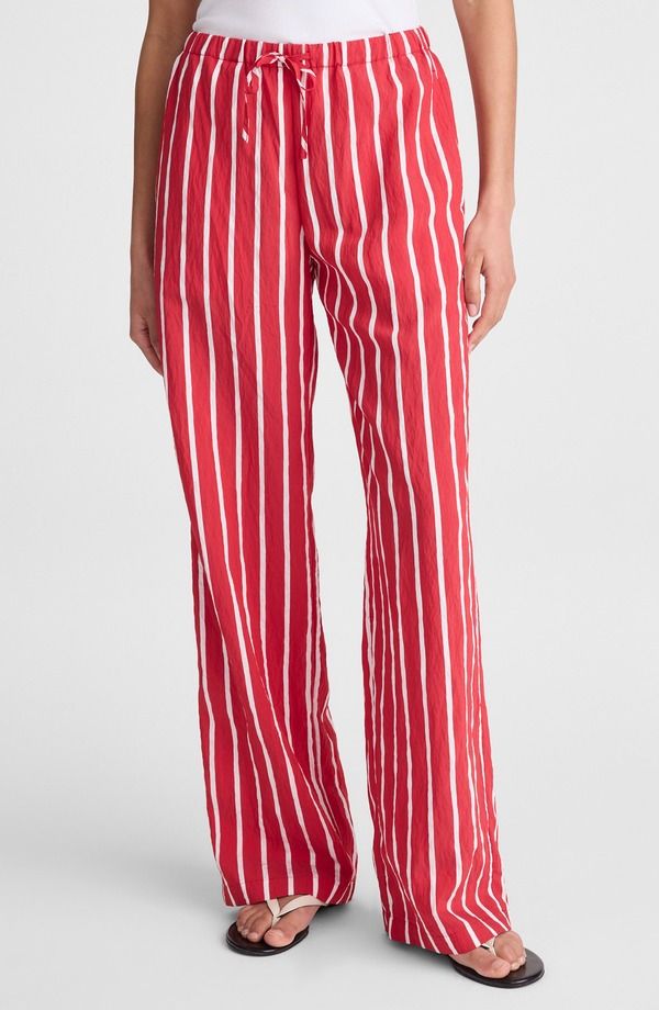 メイドウェル レディース ボトムス レギンス パンツ Madewell Stripe PullOn Pants Varsity Red レッド