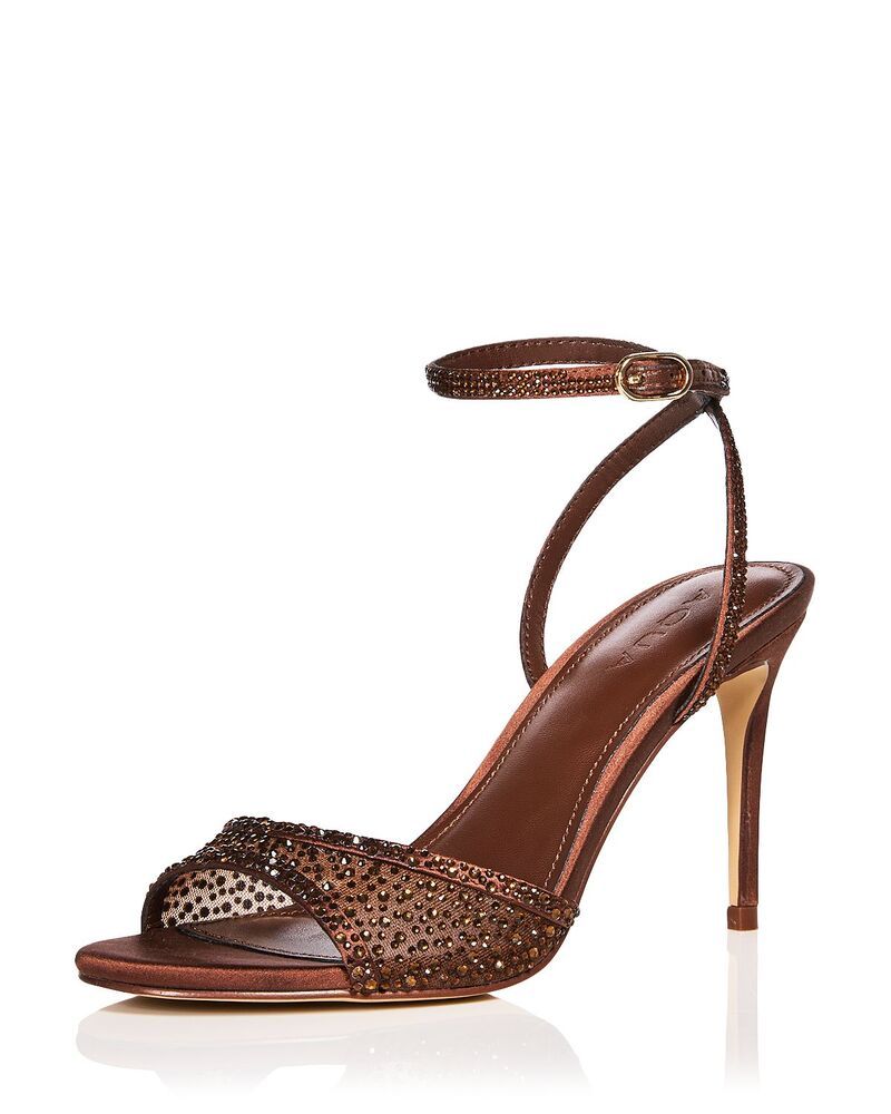 アクア レディース シューズ サンダル メッシュ ヒール AQUA Womens Naya Embellished Meshigheel Sandals Exclusive Brown Multi ブラウン