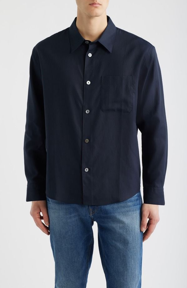 フレーム メンズ トップス シャツ FRAME Solid ButtonUp Shirt Dark Navy ネイビー