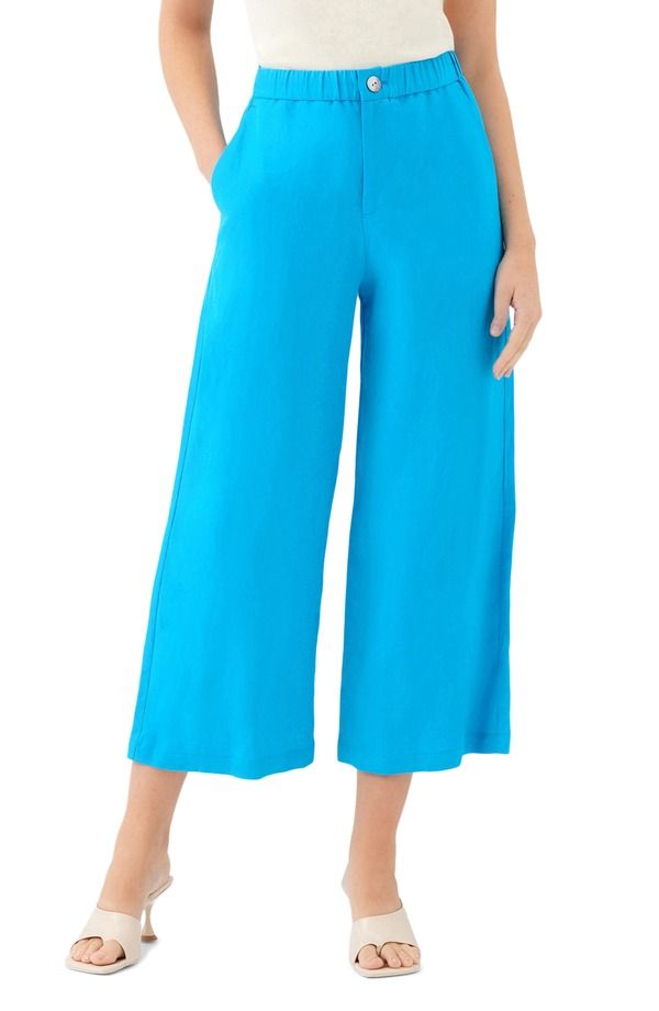 フィフティーントゥエンティ レディース ボトムス レギンス パンツ リネン FIFTEEN TWENTY Mason Linen Blend Cropants Turquoise ターコイズ