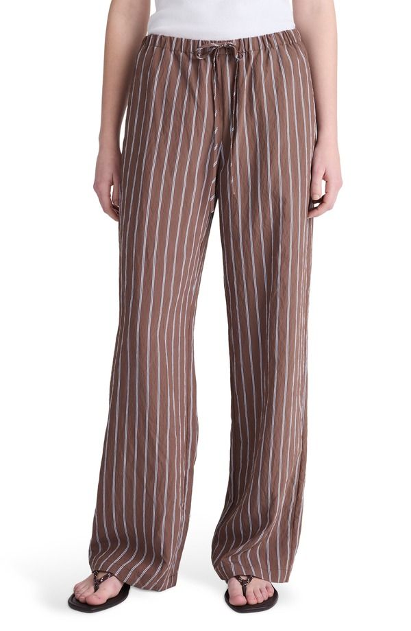 メイドウェル レディース ボトムス レギンス パンツ Madewell Stripe PullOn Pants Brown Peri Twin Stripe ブラウン