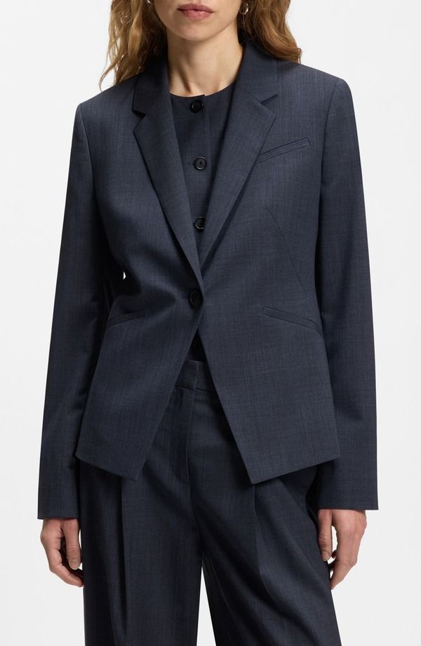 ボス レディース アウター ジャケット・ブルゾン ウール BOSS Jia Wool Jacket Sky Captain