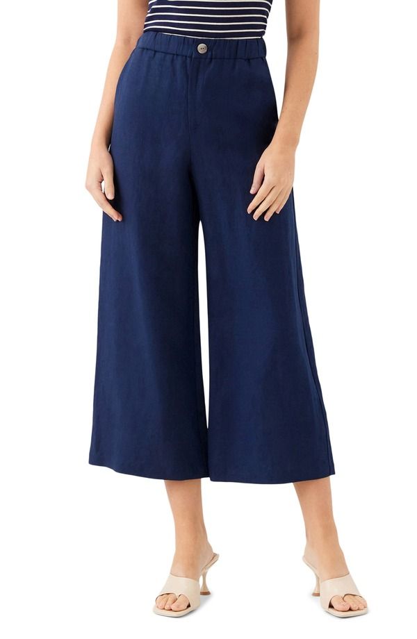 フィフティーントゥエンティ レディース ボトムス レギンス パンツ リネン FIFTEEN TWENTY Mason Linen Blend Cropants Navy ネイビー