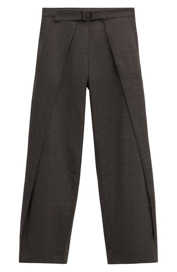 マンゴ レディース ボトムス レギンス プリーツ パンツ MANGO Belted Pleated Pants Brown ブラウン