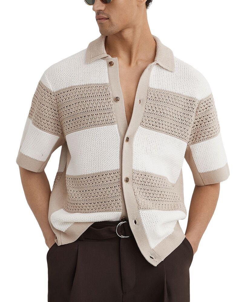 レイス メンズ トップス シャツ REISStriped Shirt WhiteStone ホワイト