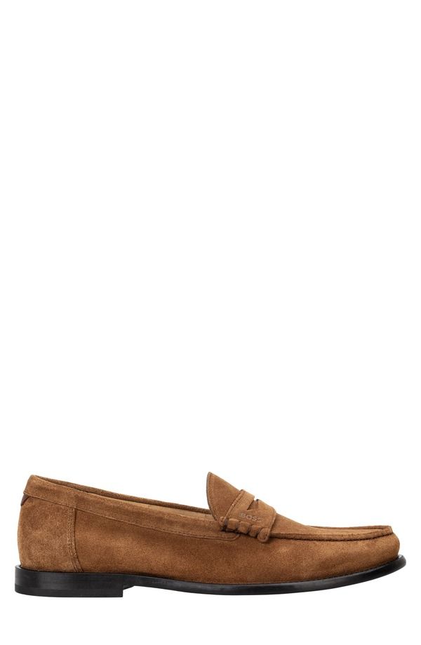 ボス メンズ シューズ スリッポン・ローファー BOSS Tevan Moc Toe Penny Loafer Brown ブラウン