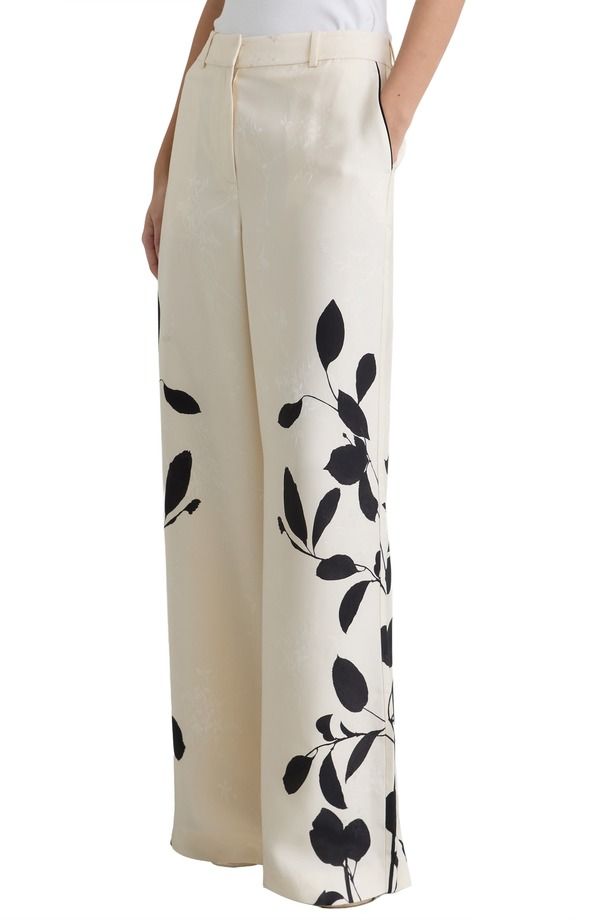 レイス レディース ボトムス レギンス ワイドレッグ パンツ Reiss Delilah Wide Leg Pants Ivory Black アイボリー