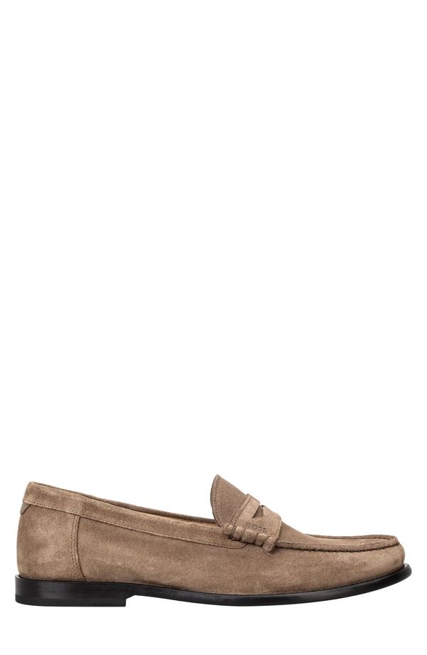 ボス メンズ シューズ スリッポン・ローファー BOSS Tevan Moc Toe Penny Loafer Beige ベージュ