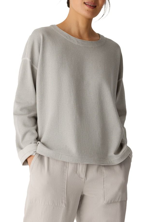 エイリーンフィッシャー レディース トップス シャツ コットン Eileen Fishereversible Organicotton Top Bay Leaf