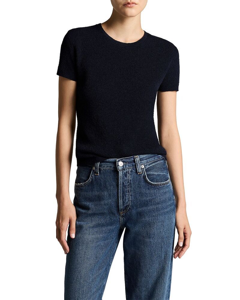 ヴィンス レディース トップス シャツ クルーネック Vince Textured Crewneck Top Navy ネイビー