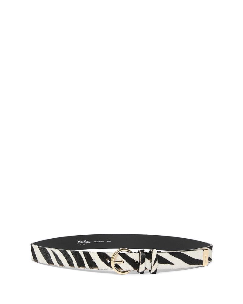 マックスマーラ レディース アクセサリー ベルト Max Mara Studio Womens Mstalbero Calf Hair Belt White ホワイト