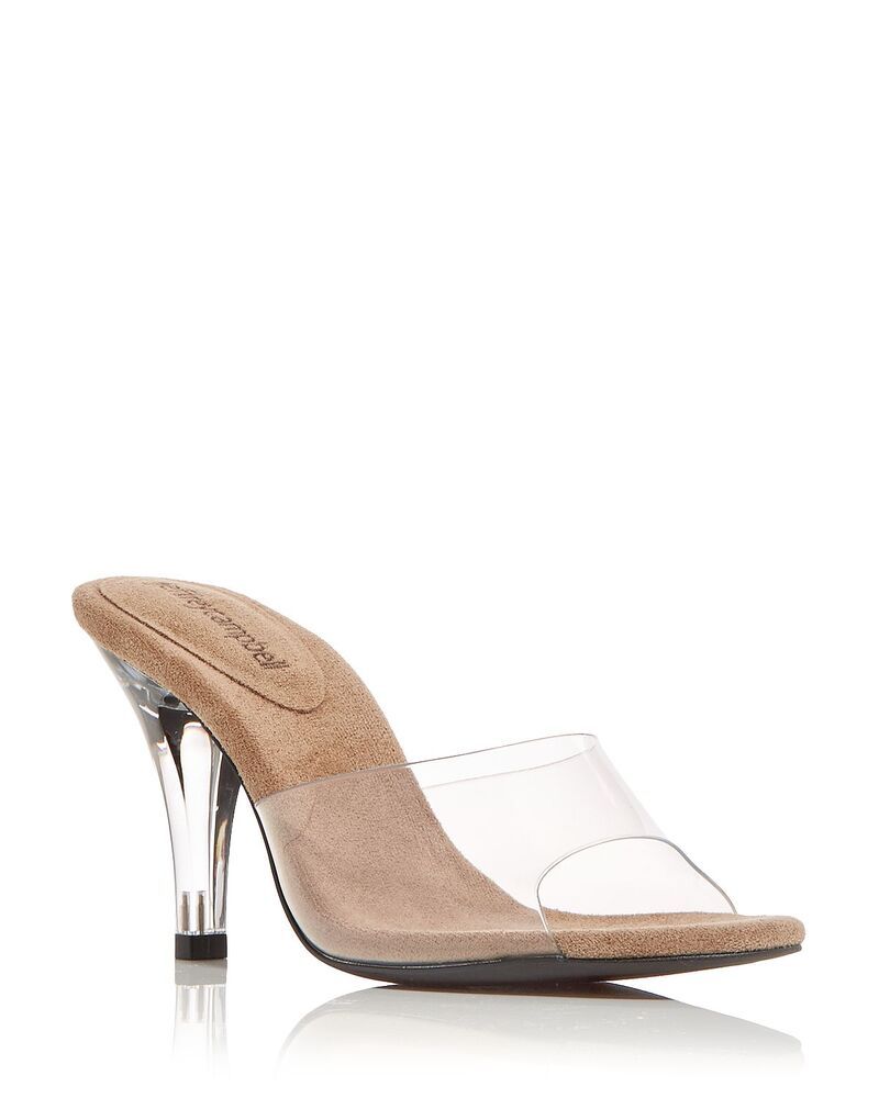 ジェフリー キャンベル レディース シューズ サンダル ヒール Jeffrey Campbell Womens Cendrillon Higheel Slide Sandals Nude Suede Clear