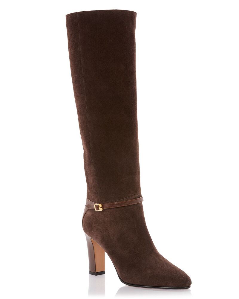 ヴァレンティノ レディース シューズ ブーツ・レインブーツ スエード Valentino Garavani Womensuede Buckle Boots Brown ブラウン