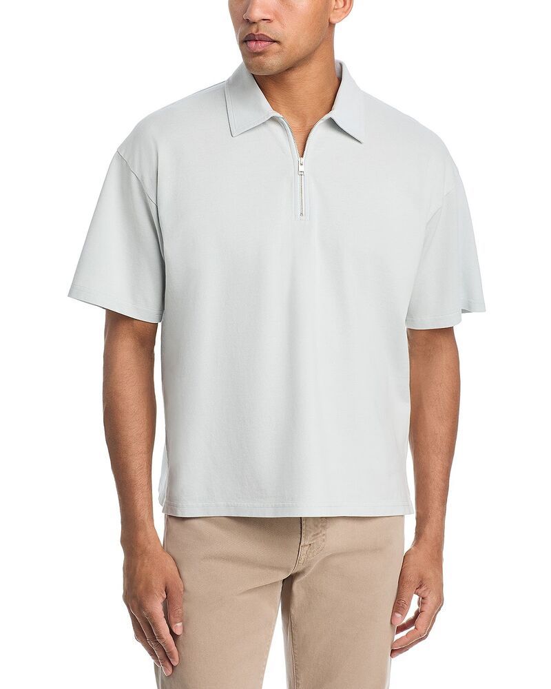フレーム メンズ トップス ポロシャツ ハーフジップ FRAME Half Zipique Polo Pale Blue ブルー