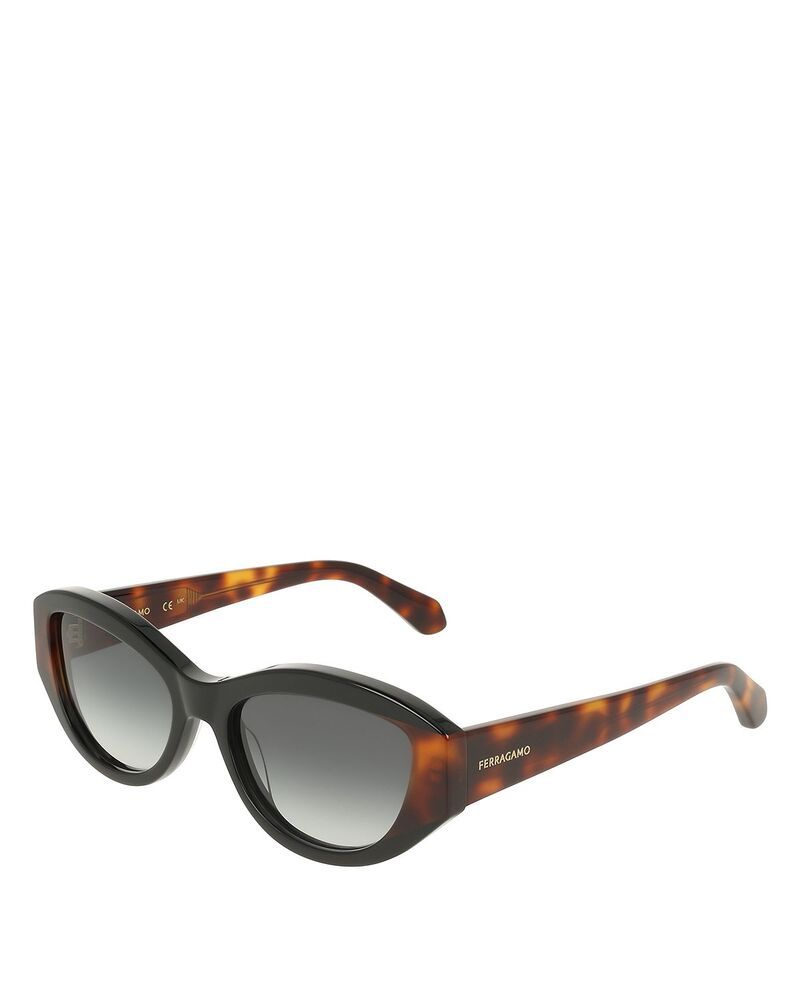 フェラガモ レディース アクセサリー サングラス・アイウェア FERRAGAMO Color Block Oval Sunglasses 55mm BlackTortoise ブラック
