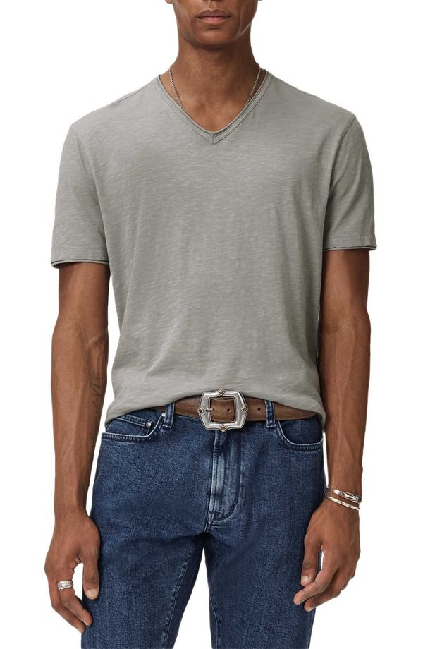 ジョンバルベイトス メンズ トップス Tシャツ コットン John Varvatos Mileslub Cotton TShirt Grey Sky グレー