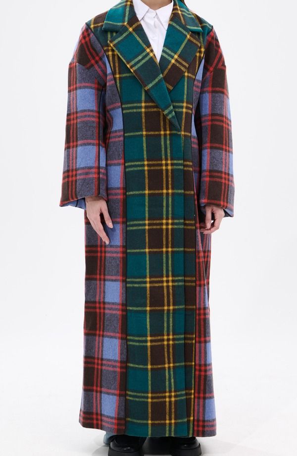 アザレア ワン レディース アウター ジャケット・ブルゾン AZALEA WANG Oversize Plaid Trench Green Multi Plaid グリーン