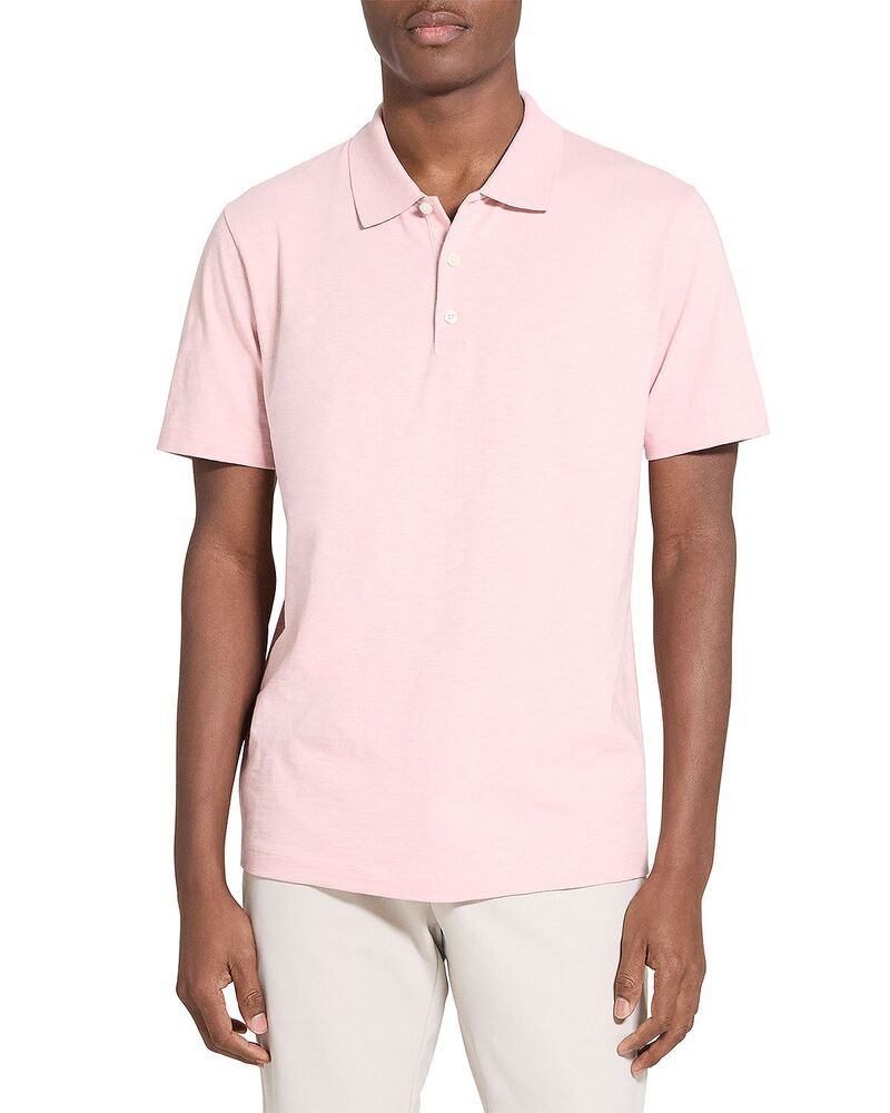 セオリー メンズ トップス ポロシャツ コットン Theory Bron Polo in Cosmoslub Cotton Chalk Pink チョーク