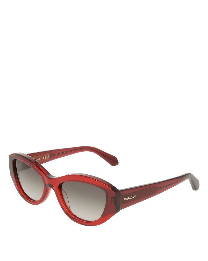 フェラガモ レディース アクセサリー サングラス・アイウェア FERRAGAMO Color Block Oval Sunglasses 55mm Transparent