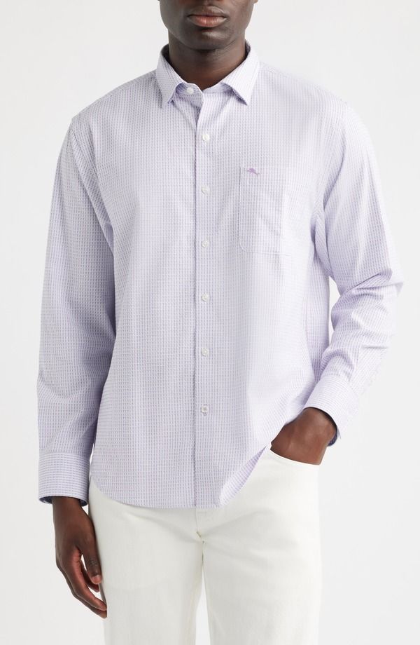 トッミーバハマ メンズ トップス シャツ Tommy Bahama Sarasota Stretch Ventura Bay Textured IslandZone ButtonUp Shirt Classic Lavender ラベンダー