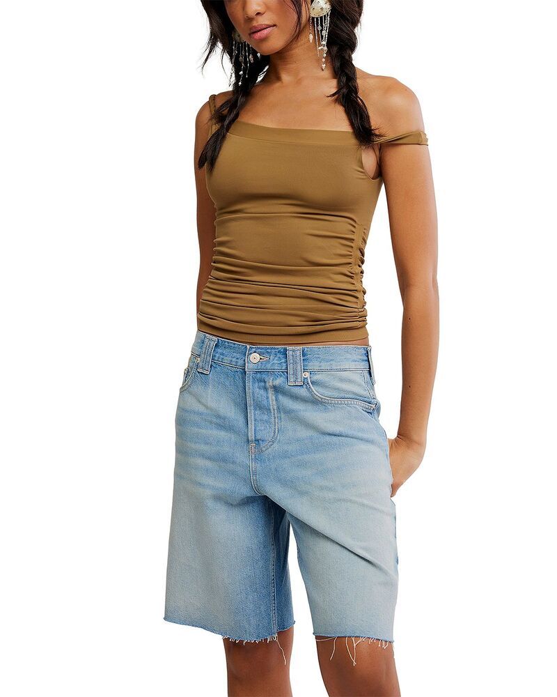 フリーピープル レディース トップス タンクトップ アシンメトリー Free People Round Two Asymmetrical Tank Top Mosswood