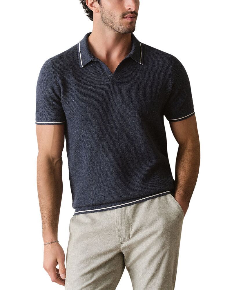 マリーン レイヤー メンズ アウター ニット・セーター ポロシャツ Marine Layer Liam Polo Sweater Dark Indigo インディゴ